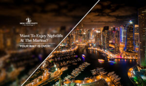 Midnight yacht party Dubai | Dubai Marina night time yacht party blog banner by Dubai New Year Party