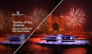 private NYE yacht Dubai | New Year Eve yacht charter Dubai blog banner by dubai new year party